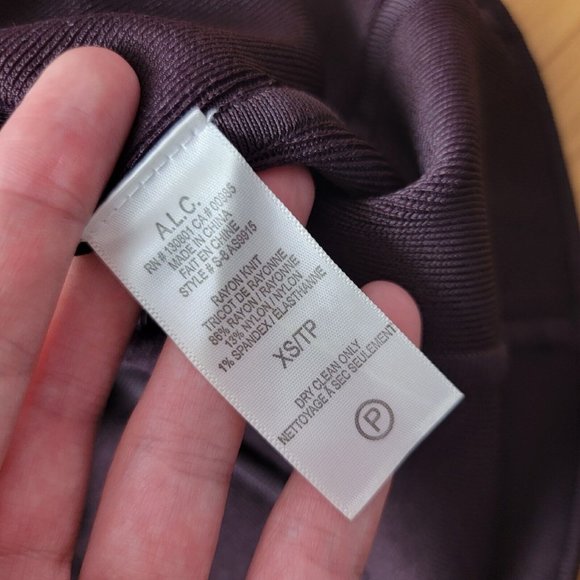 A.L.C. Bastien Burgundy Peplum Knit Top Zip Shape Corset Flare Slink Size XS - Picture 5 of 6